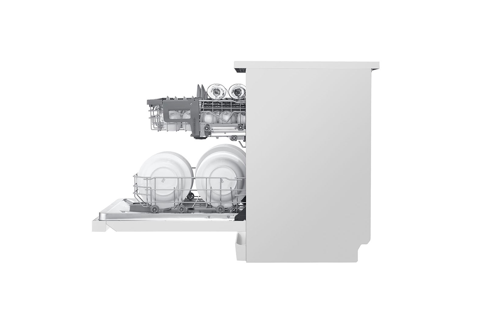 LG Lavavajillas LG QuadWash™, TrueSteam™,  Blanco, clasificación  E con lavado a vapor, DF222FWS