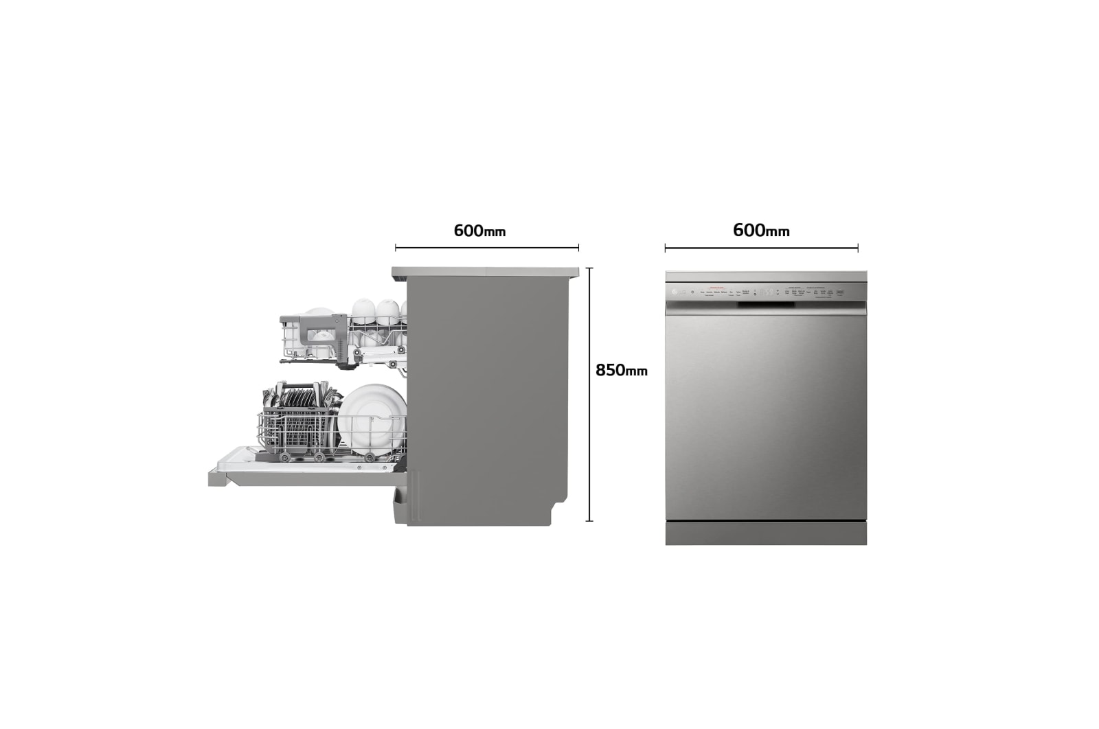 LG Lavavajillas LG QuadWash ™  , con lavado a vapor, Inox antihuellas, D, DF242FPS