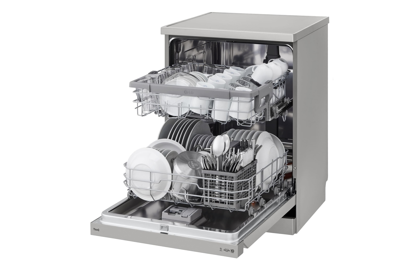 LG Lavavajillas LG QuadWash ™  , con lavado a vapor, Inox antihuellas, D, DF242FPS