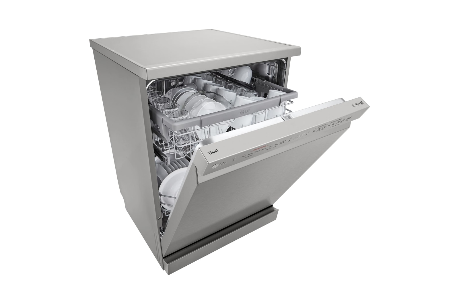 LG Lavavajillas LG QuadWash ™  , con lavado a vapor, Inox antihuellas, D, DF242FPS