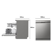 LG Lavavajillas LG QuadWash ™  , con lavado a vapor, Inox antihuellas, D, DF242FPS