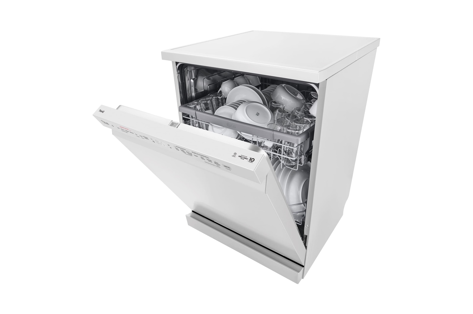 LG Lavavajillas LG QuadWash ™ , con lavado a vapor, Blanco, D, DF242FWS