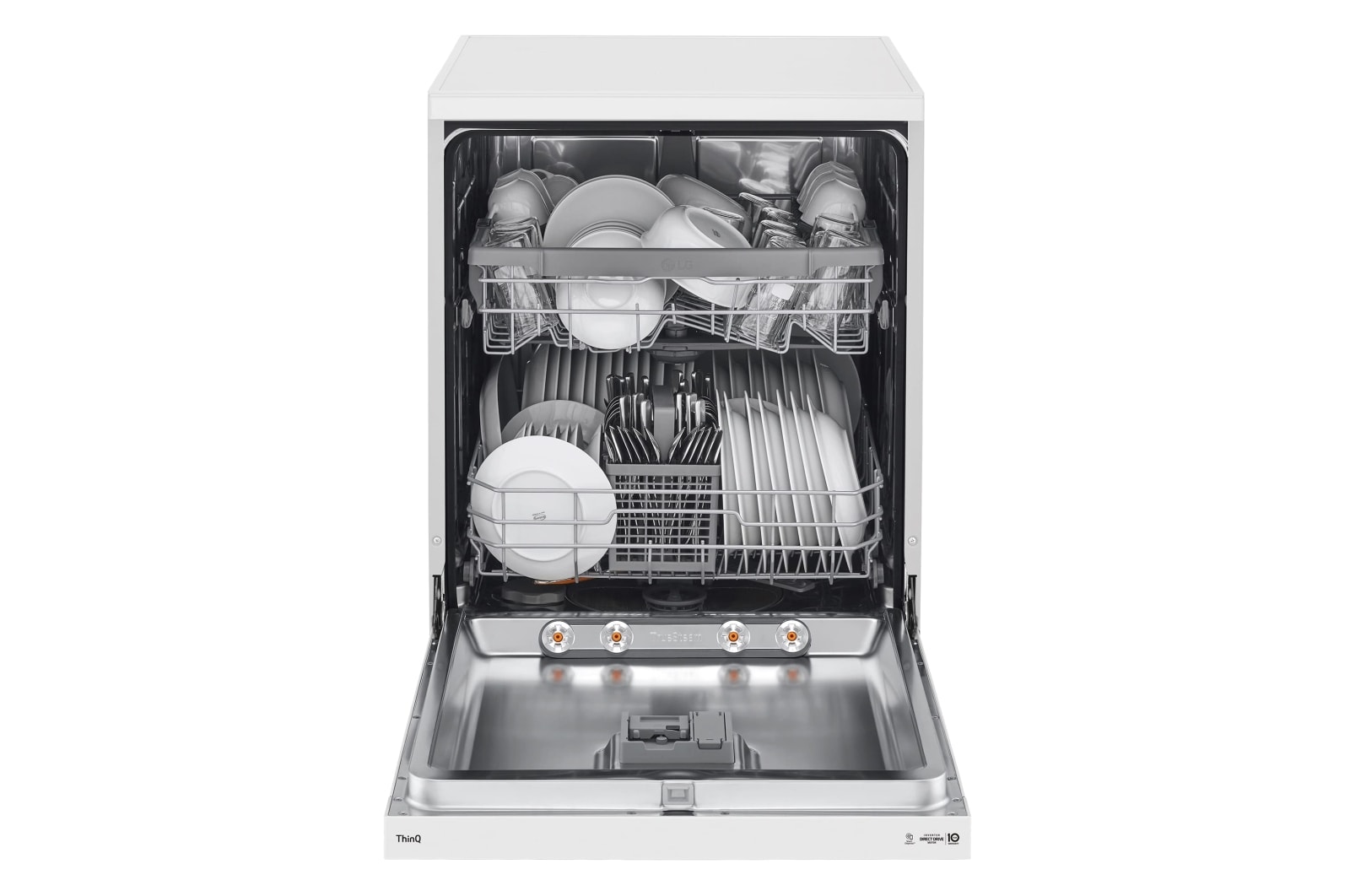 LG Lavavajillas LG QuadWash ™ , con lavado a vapor, Blanco, D, DF242FWS