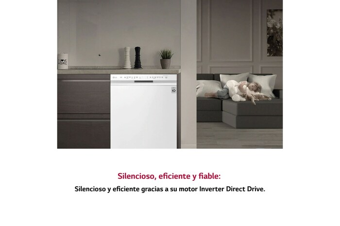 LG Outlet Lavavajillas LG QuadWash ™ , con lavado a vapor, Blanco, D, DF242FWS.OUTLET
