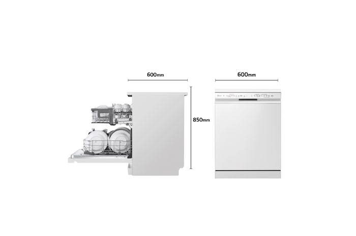 LG Outlet Lavavajillas LG QuadWash ™ , con lavado a vapor, Blanco, D, DF242FWS.OUTLET