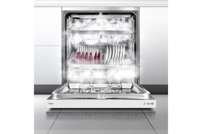 LG Outlet Lavavajillas LG QuadWash ™ , con lavado a vapor, Blanco, D, DF242FWS.OUTLET