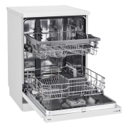 LG Lavavajillas LG QuadWash ™ , con lavado a vapor, Blanco, D, DF242FWS