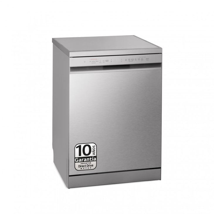LG Lavavajillas LG QuadWash™, Inox Antihuellas, Tercera bandeja cubiertos, clasificación D, DF243FV.APYQEES