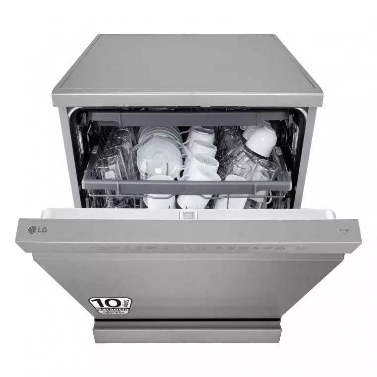 LG Lavavajillas LG QuadWash™, TrueSteam, Inox Antihuellas, clasificación D, tercera bandeja cubiertos, con lavado a vapor, DF243FVS.APYQEES