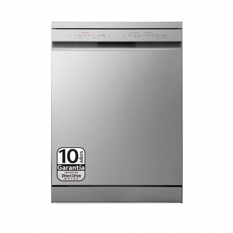 LG Lavavajillas LG QuadWash™, TrueSteam, Inox Antihuellas, clasificación D, tercera bandeja cubiertos, con lavado a vapor, DF243FVS.APYQEES