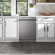 LG Lavavajillas LG QuadWash™, Inox antihuellas, clasificación E, y tercera bandeja , DF325FP