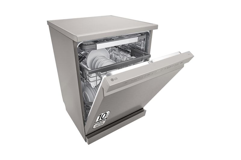 LG Lavavajillas Inox antihuellas con tecnología QuadWash™ , C, con tercera bandeja, DF355FP