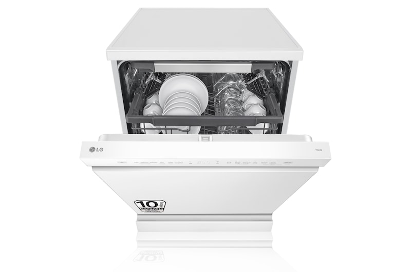LG Lavavajillas blanco LG QuadWash<sup>TM</sup>, Direct Drive , C, con tercera bandeja, DF355FW