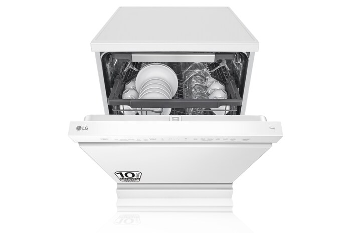 LG Lavavajillas blanco LG QuadWash<sup>TM</sup>, Direct Drive , C, con tercera bandeja, DF355FW