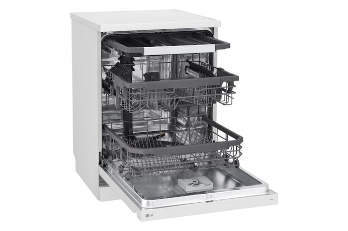 LG Lavavajillas blanco LG QuadWash<sup>TM</sup>, Direct Drive , C, con tercera bandeja, DF355FW