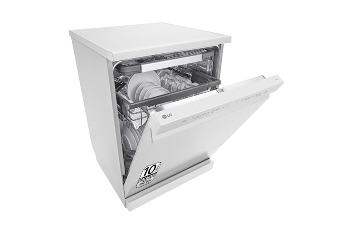 LG Lavavajillas blanco LG QuadWash<sup>TM</sup>, Direct Drive , C, con tercera bandeja, DF355FW