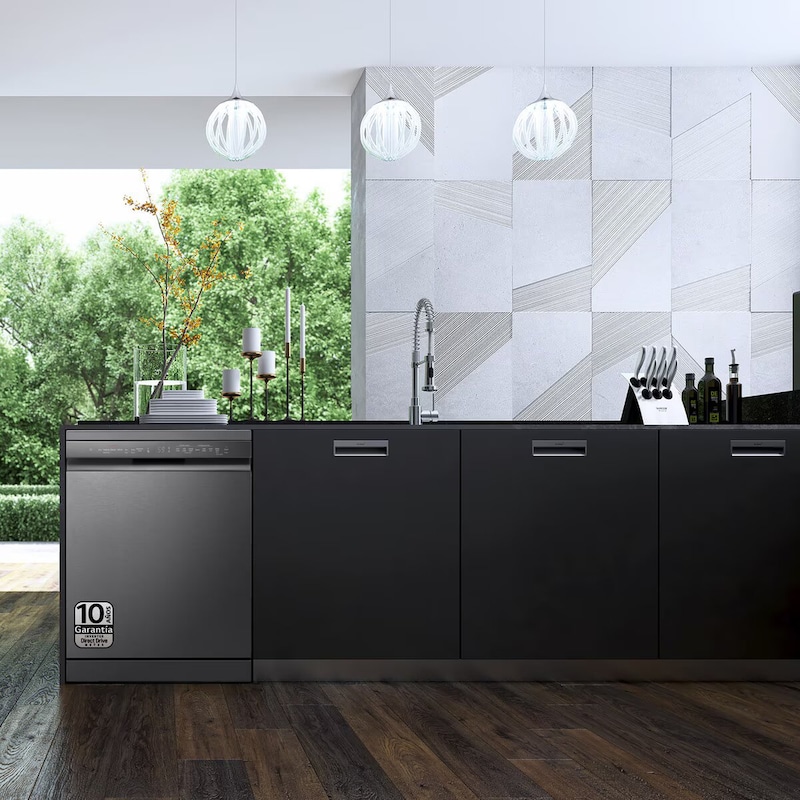 LG Lavavajillas LG QuadWashTM Steam, Acero negro grafito antihuellas, B, con lavado a vapor y tercera bandeja, DF365FMS.ABMQEES