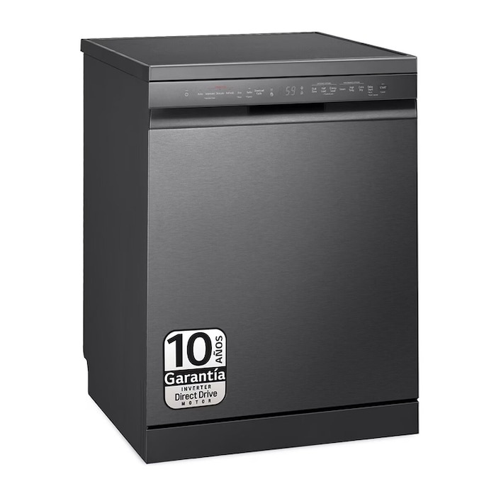 LG Lavavajillas LG QuadWashTM Steam, Acero negro grafito antihuellas, B, con lavado a vapor y tercera bandeja, DF365FMS.ABMQEES
