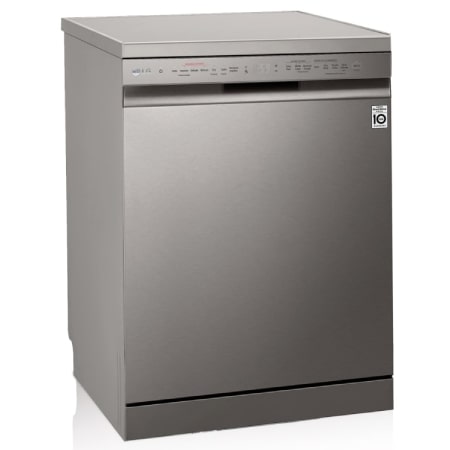 Lavavajillas LG QuadWashTM Steam, Acero Inox Antihuellas, B, con lavado a vapor y tercera bandeja - DF365FPS