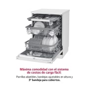 LG Lavavajillas LG QuadWash™ Steam, Blanco, B, con lavado a vapor y tercera bandeja, DF365FWS
