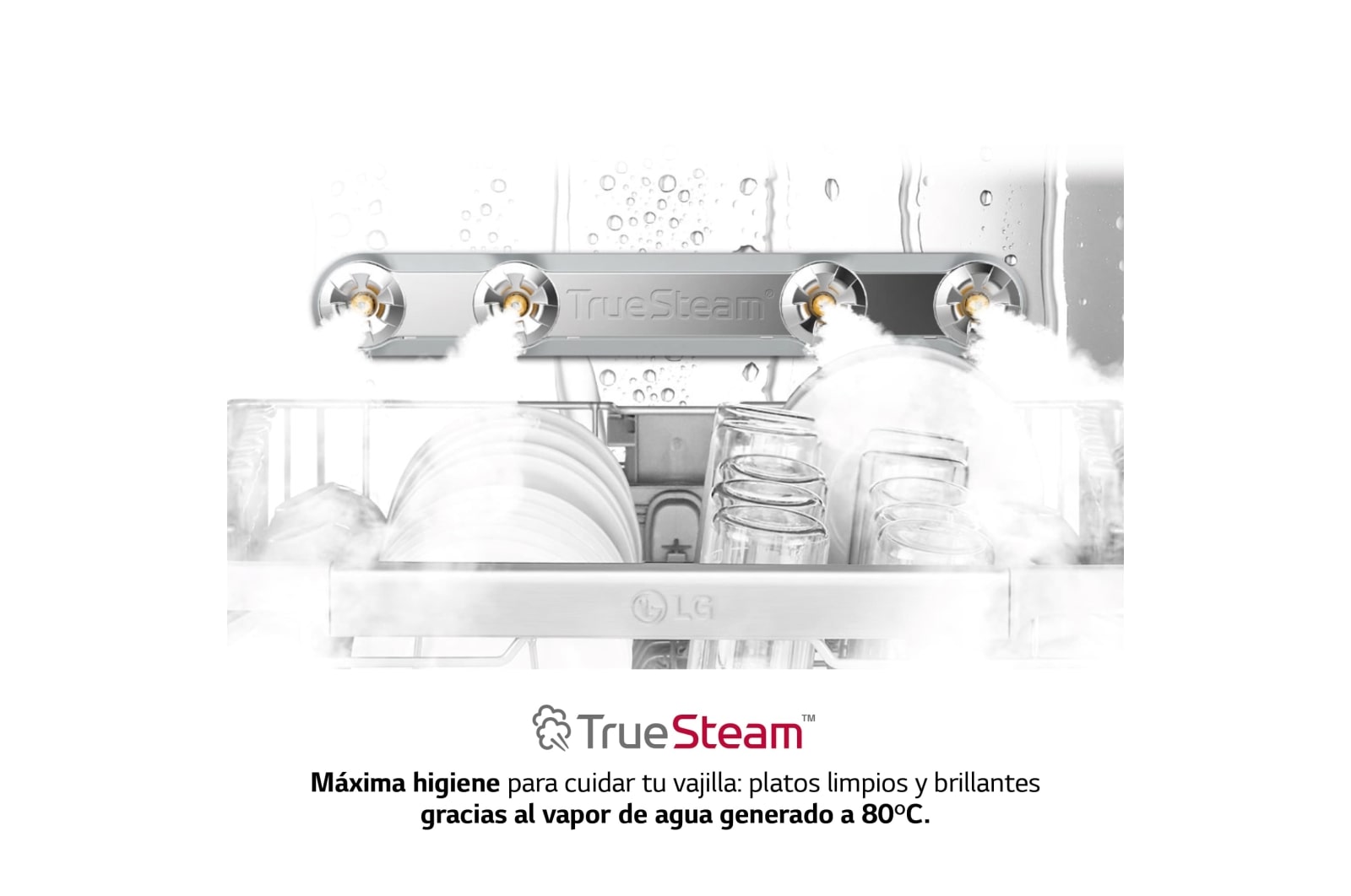 LG Lavavajillas LG QuadWash™ , TrueSteam,  Acero negro mate, clasificación  C, con lavado a vapor y tercera bandeja , DF455HMS