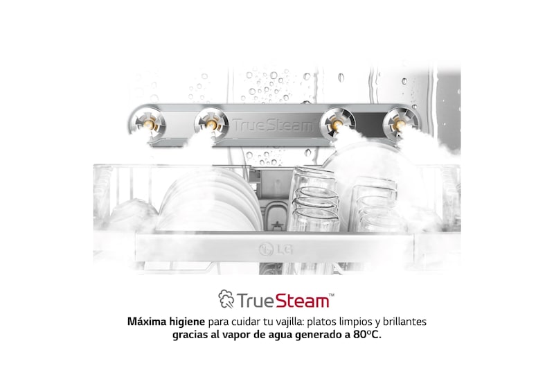 LG Lavavajillas LG QuadWash™ , TrueSteam,  Acero negro mate, clasificación  C, con lavado a vapor y tercera bandeja , DF455HMS