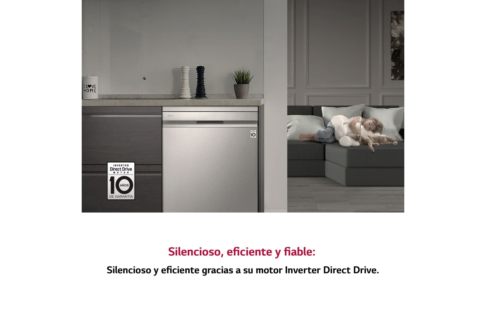 LG Lavavajillas LG QuadWash™ , TrueSteam,  Acero negro mate, clasificación  C, con lavado a vapor y tercera bandeja , DF455HMS