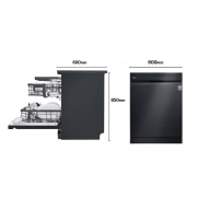 LG Lavavajillas LG QuadWash™ , TrueSteam,  Acero negro mate, clasificación  C, con lavado a vapor y tercera bandeja , DF455HMS
