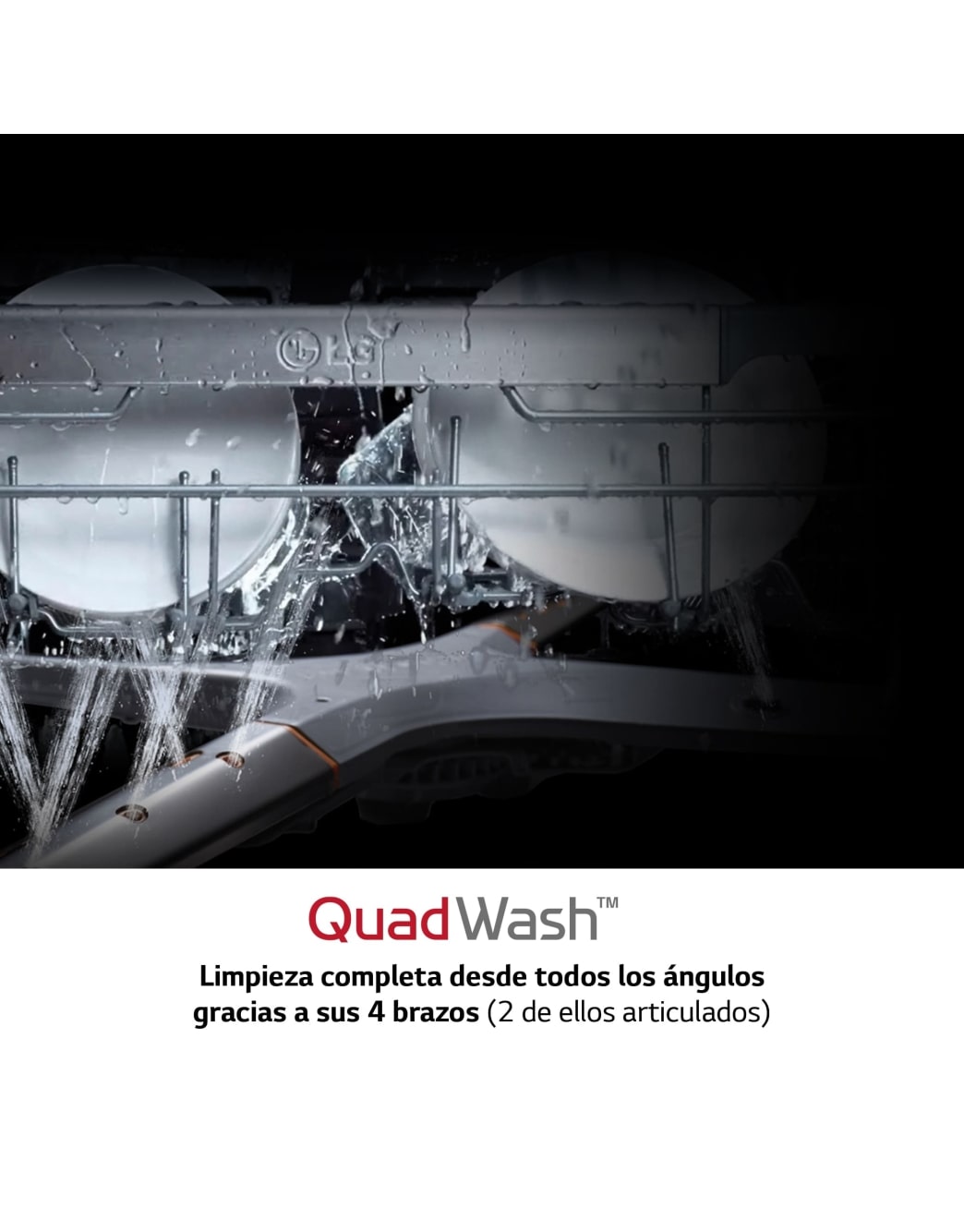 LG Lavavajillas LG QuadWashTM , TrueSteam,  Acero inoxidable antihuellas, clasificación  C, con lavado a vapor y tercera bandeja , DF455HSS.OBSEXC
