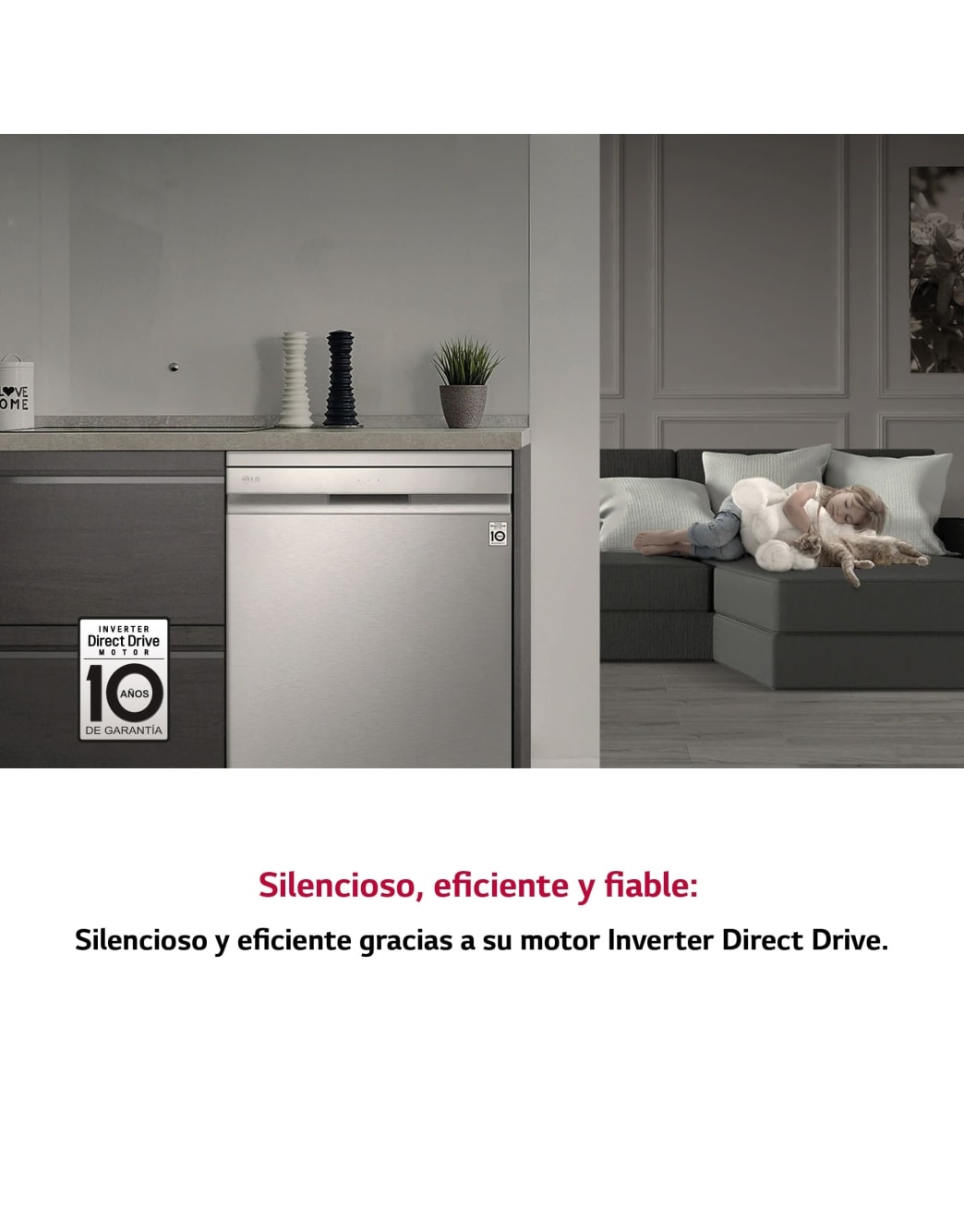 LG Lavavajillas LG QuadWashTM , TrueSteam,  Acero inoxidable antihuellas, clasificación  C, con lavado a vapor y tercera bandeja , DF455HSS.OBSEXC