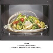LG Microondas con grill de 700W, 19 litros de capacidad, tecnología I-Wave, menús automáticos, descongelación automática, modo ECO ON, color blanco y control táctil , MH6042DW