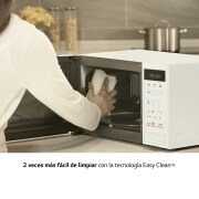 LG Microondas con grill de 700W, 19 litros de capacidad, tecnología I-Wave, menús automáticos, descongelación automática, modo ECO ON, color blanco y control táctil , MH6042DW
