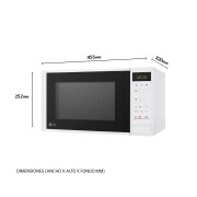 LG Microondas con grill de 700W, 19 litros de capacidad, tecnología I-Wave, menús automáticos, descongelación automática, modo ECO ON, color blanco y control táctil , MH6042DW
