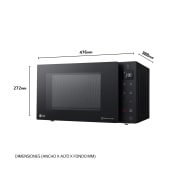 LG Microondas Grill Negro Smart Inverter 1000W de 23 litros, MH6336GIB