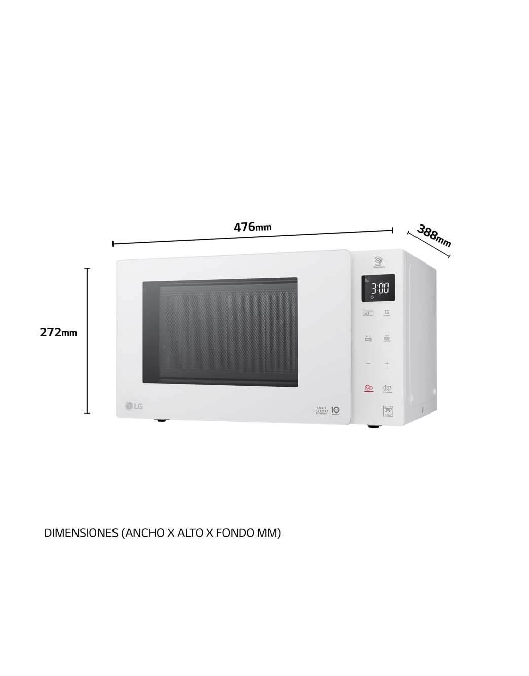 Micro-ondes Combiné LG MH6336GIH 23L - Four Gril Et Convection - Blanc - Parfait Pour Cuisine