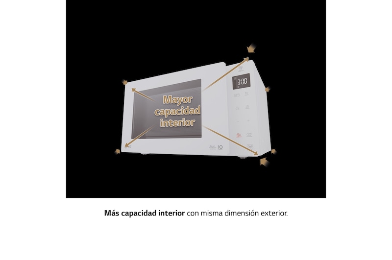 LG Microondas Grill Blanco Smart Inverter 1000W de 23 litros, MH6336GIH
