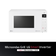 LG Microondas Grill Blanco Smart Inverter 1000W de 25 litros, MH6535GDH