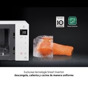 LG Microondas Grill Blanco Smart Inverter 1000W de 25 litros, MH6535GDH
