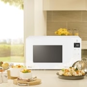 LG Microondas Grill Blanco Smart Inverter 1000W de 25 litros, MH6535GDH