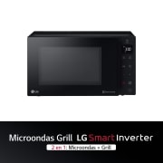 LG Microondas Grill Negro Inverter 1000W de 25 litros, MH6535GIB