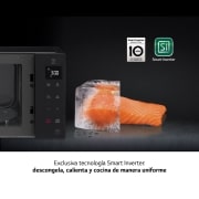 LG Microondas Grill Negro Inverter 1000W de 25 litros, MH6535GIB