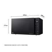 LG Microondas Grill Negro Inverter 1000W de 25 litros, MH6535GIB