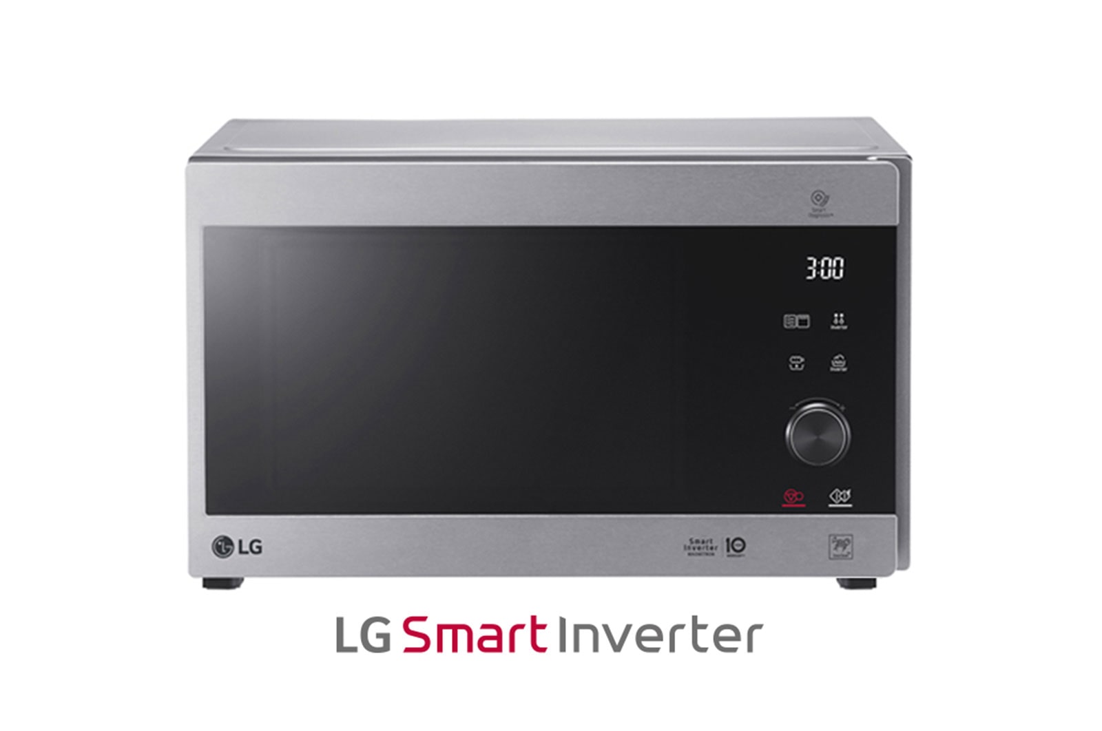 Vista frontal de Microondas Grill Inox Smart Inverter 1000W de 25 litros MH6565CPS