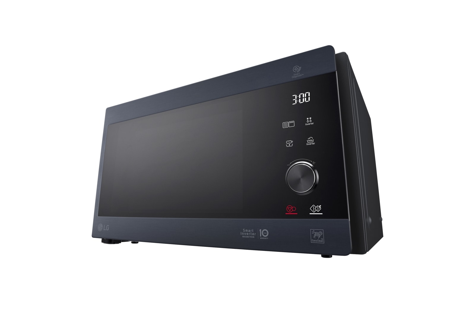 LG Microondas Grill Smart Inverter 1000W de 25 litros, Acero negro, MH6565CPW