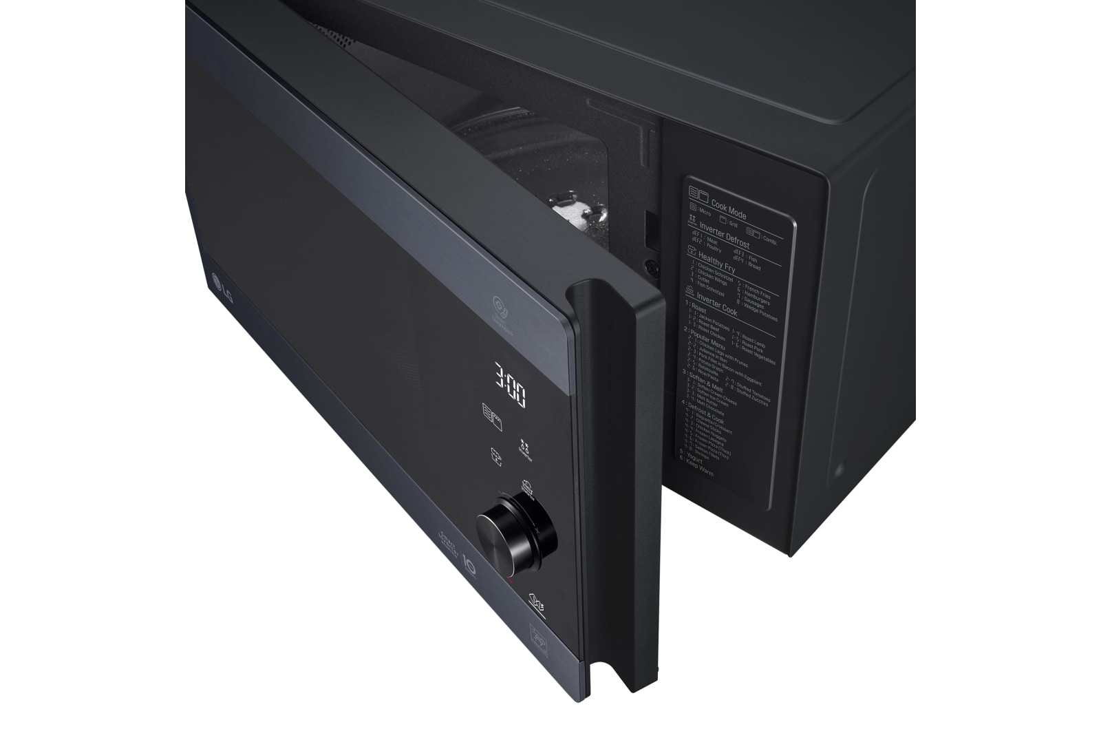 LG Microondas Grill Smart Inverter 1000W de 25 litros, Acero negro, MH6565CPW
