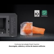 LG Microondas Grill Smart Inverter 1000W de 25 litros, Acero negro, MH6565CPW