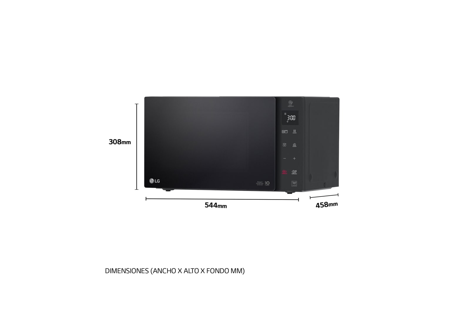LG Outlet Microondas Grill Negro Smart Inverter 1200W de 32 litros , MH7235GPS.OUTLET