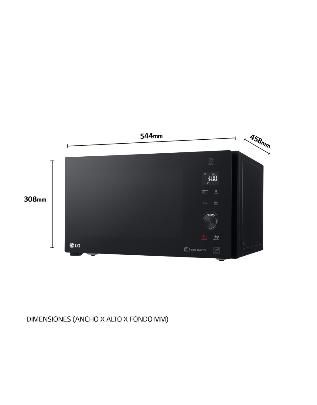LG Microonde Con Grill MH7265DPS 32L - Nero, 1000W, Tecnologia Smart Inverter - Foto 3