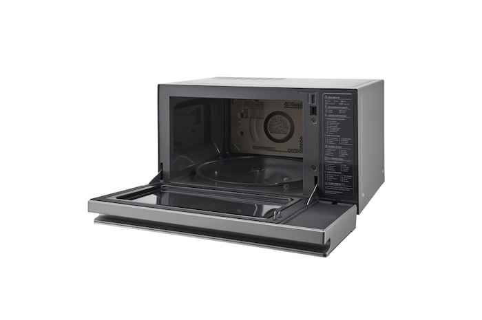 LG Horno Convección Microondas 4 en 1  Smart Inverter, con función freidora de aire,  color Acero-Negro 1100W de 39 litros, MJ3965ACS