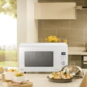 LG Microondas Grill Blanco Smart Inverter 1100W de 39 litros, MJ3965BPH